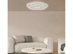 Lámpara de techo Sarah en metal blanco y acrílico con LED integrado en dos temperaturas de color H.5 Ø50 BL282-PBC