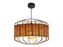 Lámpara de techo Solange Lumit 60W mimbre natural/marrón Ø45x 182 cm