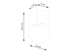 Lámpara De Techo Solis Minimalista De Madera/Vidrio - 1 Fuentes Luminosas - L.12 X A.19 Cm - Madera Natural/Blanco