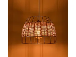 Lámpara de techo Sotero Lumit 60W colgante mimbre marrón/natural Ø32x176 cm