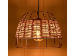 Lámpara de techo Sotero 60W colgante mimbre marrón/natural Ø42x181,5 cm
