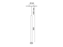 Lámpara de techo TANIA estilo moderno - Alt. 60,8 cm - LED SMD AC 4W - 400lm y 3K - base ø14 cm- acero y oro- IP40