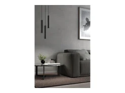 Lámpara de techo TANIA estilo moderno - Alt. 33 cm - GU10 50W - base ø8 cm- acero y negro- IP20