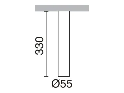 Lámpara de techo TANIA estilo moderno - Alt. 33 cm x D. 5,5 cm - GU10 50W - acero y oro- IP20