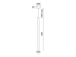Lámpara de techo TANIA estilo moderno - Alt. 60,8 cm - LED SMD AC 4W - 400lm y 3K - base ø8 cm- acero y blanco- IP40