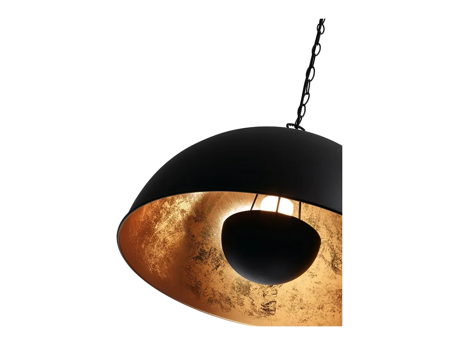 Lámpara de techo TANNA de estilo moderno y industrial - Alt. 165 cm x D. 53 cm - E27 60W - acero - negro y pan de oro - IP20