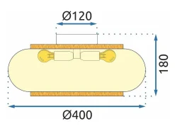 Lámpara De Techo Toolight App1253-3C 40Cm Beige