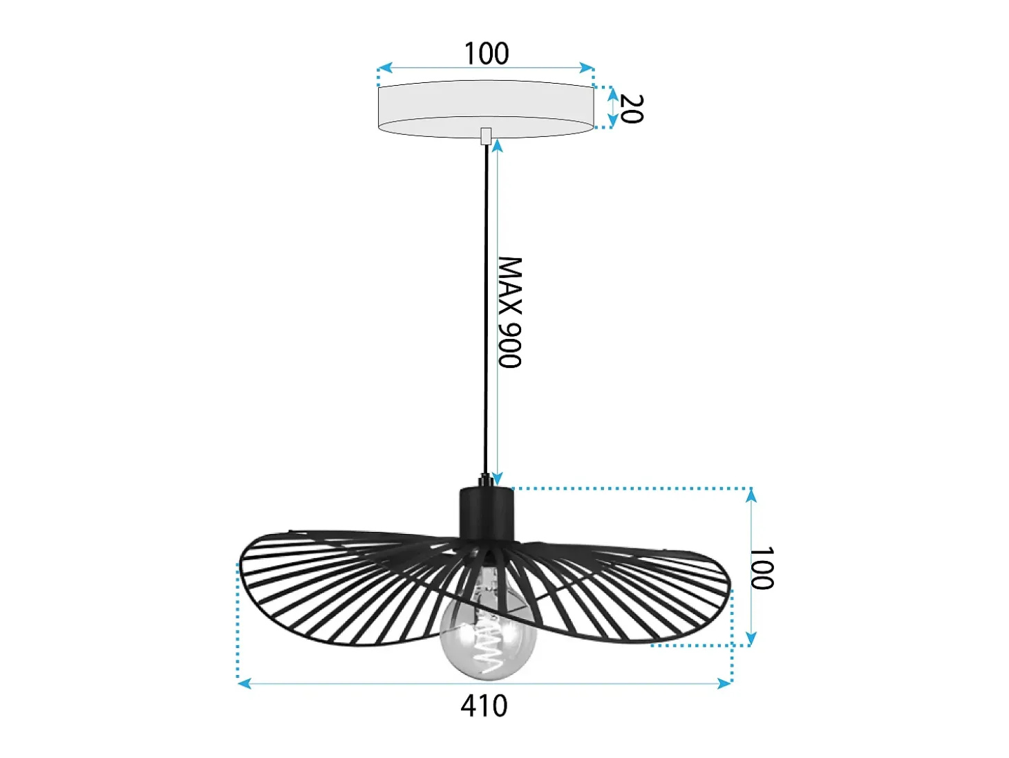 Lámpara De Techo Toolight App1840-1Cp Black