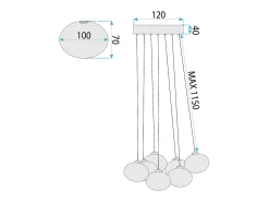Lámpara De Techo Toolight Ms021-7Cp Chrome
