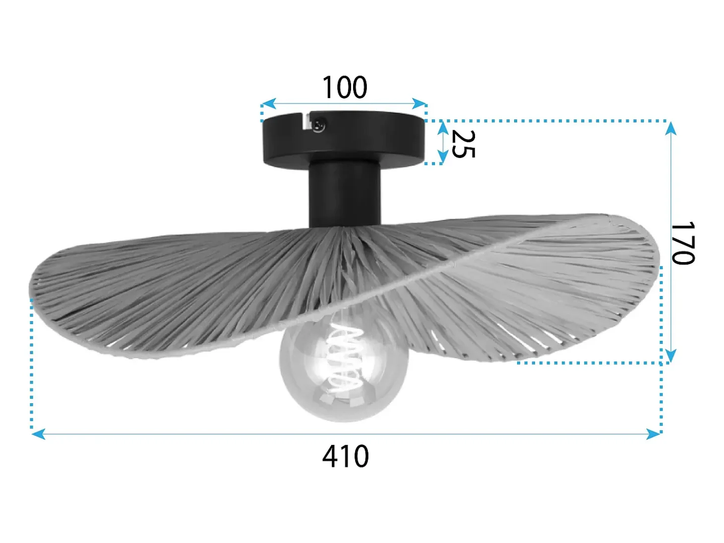 Lámpara De Techo Toolight App1827-1Cp Black