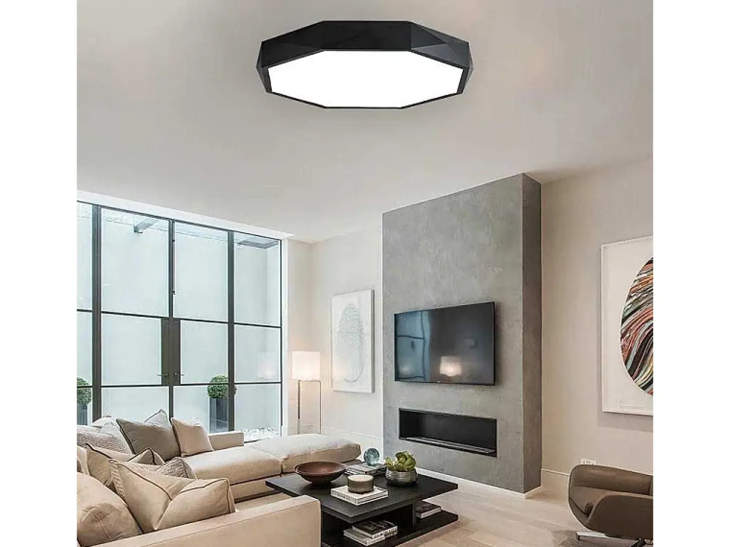 Lámpara De Techo Toolight App863-C Diamond 50Cm Black