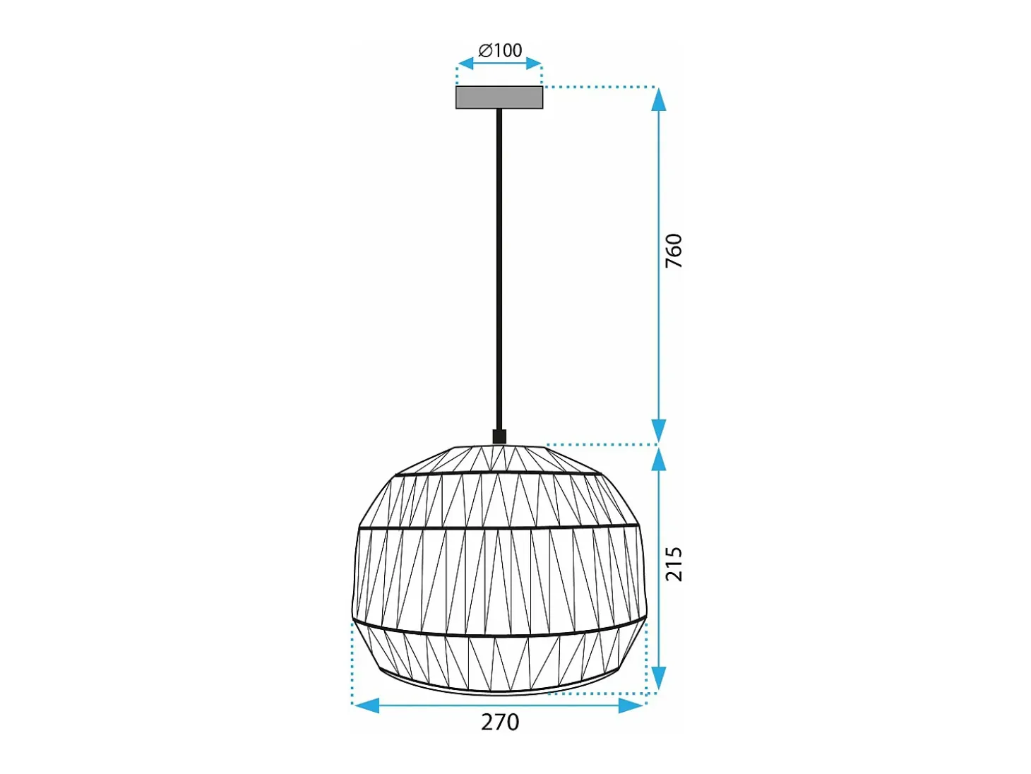 Lámpara De Techo Toolight App1483-1C Black