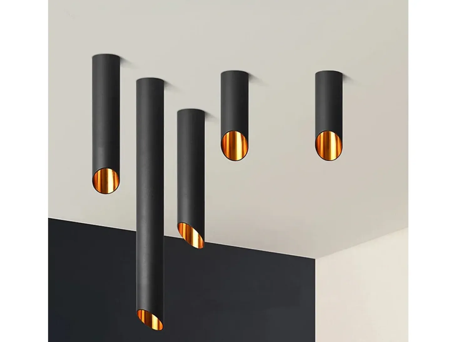 Lámpara De Techo Toolight App572-1C 30Cm Black Gold