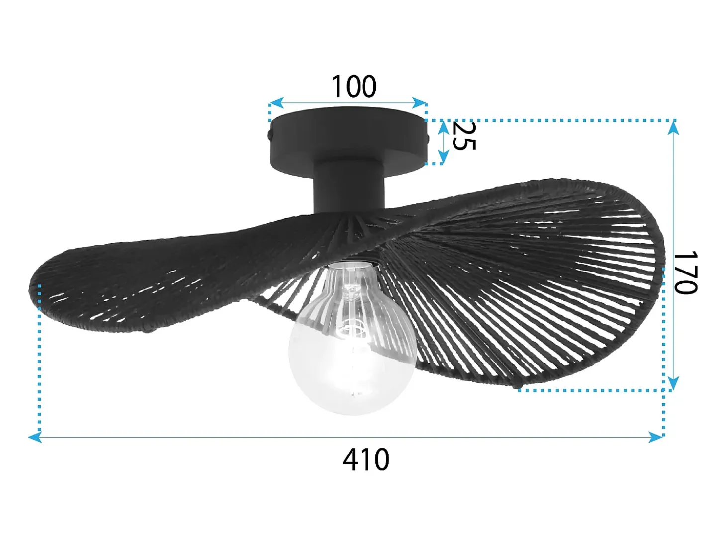 Lámpara De Techo Toolight App1832-1C Black