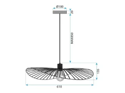 Lámpara De Techo Toolight App1841-1Cp Black