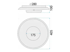 Lámpara De Techo Toolight Led App1461 40Cm Black