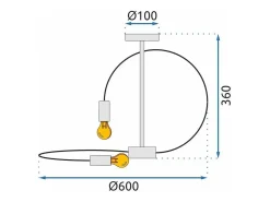 Lámpara De Techo Toolight App1093-4C Black