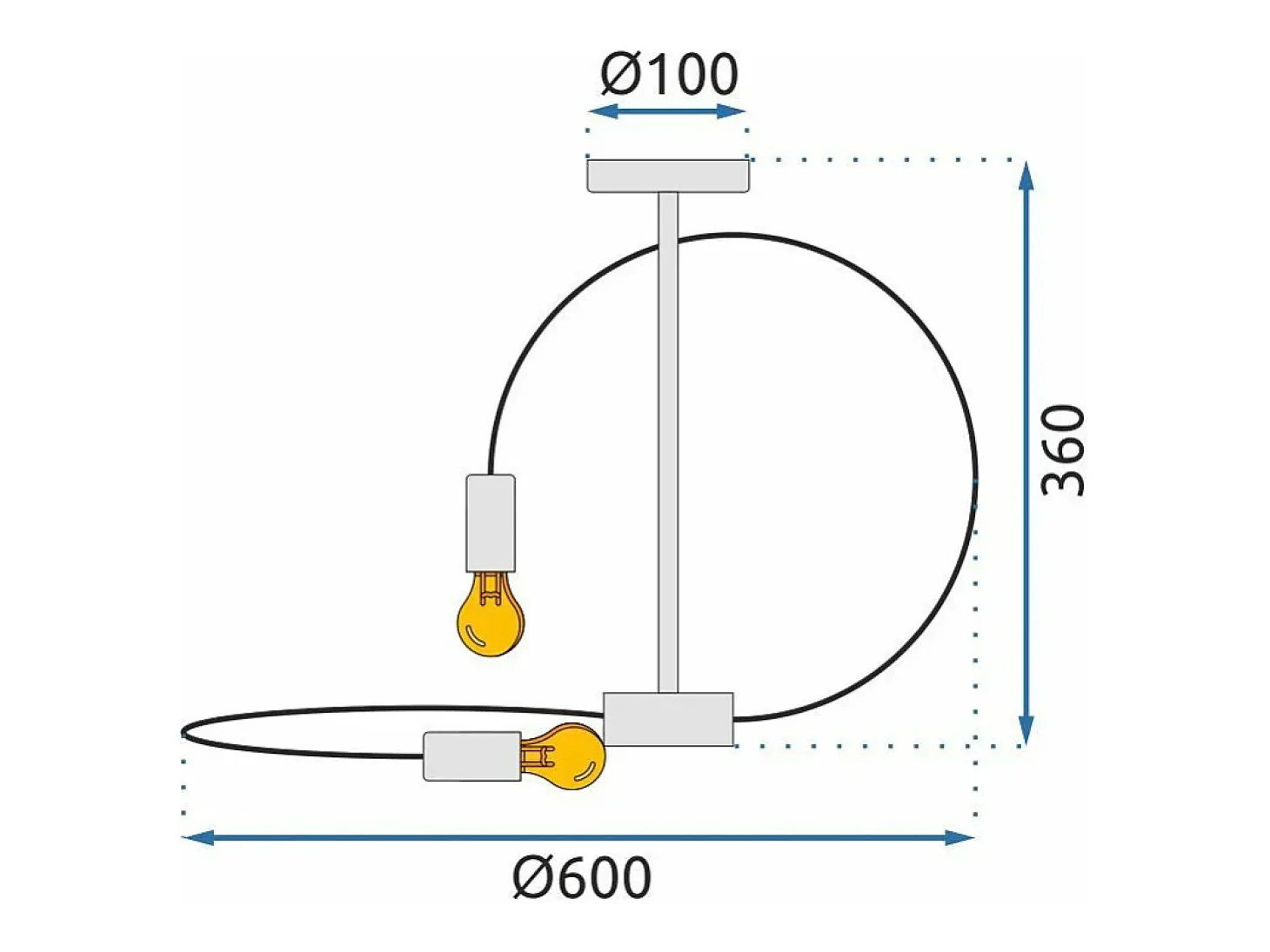 Lámpara De Techo Toolight App1093-4C Black