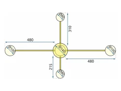 Lámpara De Techo Toolight Led App520-4C Gold