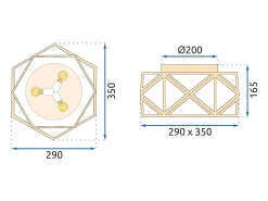 Lámpara De Techo Toolight App1238-C 35Cm Gold
