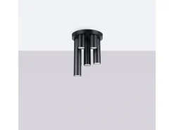 Lámpara de techo Toris moderno de acero - 5 fuentes luminosas 3000K - L.25 x A.33 cm - negro