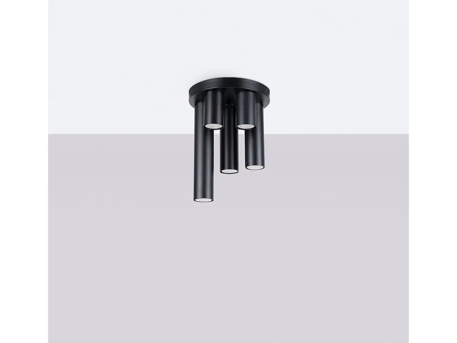 Lámpara de techo Toris moderno de acero - 5 fuentes luminosas 3000K - L.25 x A.33 cm - negro