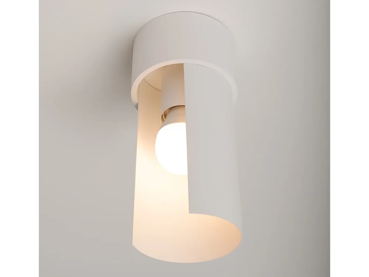 Lámpara de techo Torow minimalista de acero - 1 fuentes luminosas 3000K - L.10 x A.21 cm - blanco