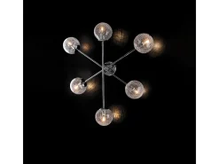 Lámpara de techo Tresor en hierro cromado pulido 6 luces H.20 Ø78 BL215-PL6-CR