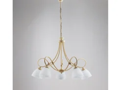 Lámpara de techo triangular Anna de metal y aluminio lacado en blanco con LED integrado H.7 Ø50 BL249-P50T