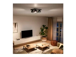 Lámpara de Techo White Ambiance 4 Focos GU10 Hue Buckram Negro