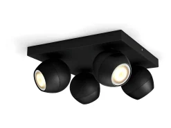 Lámpara de Techo White Ambiance 4 Focos GU10 Hue Buckram Negro