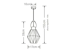 Lámpara de techo Ziva Lumit 60W altura regulable bronce Ø18 cm