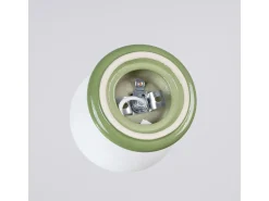 Lámpara de techo Zori minimalista de cerámica/vidrio vidriado - 1 fuentes luminosas - L.12 x A.12 cm - verde oliva