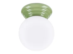 Lámpara de techo Zori minimalista de cerámica/vidrio vidriado - 1 fuentes luminosas - L.12 x A.12 cm - verde oliva