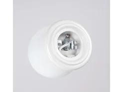 Lámpara de techo Zori minimalista de cerámica/vidrio vidriado - 1 fuentes luminosas - L.12 x A.12 cm - blanco
