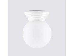Lámpara de techo Zori minimalista de cerámica/vidrio vidriado - 1 fuentes luminosas - L.12 x A.12 cm - blanco