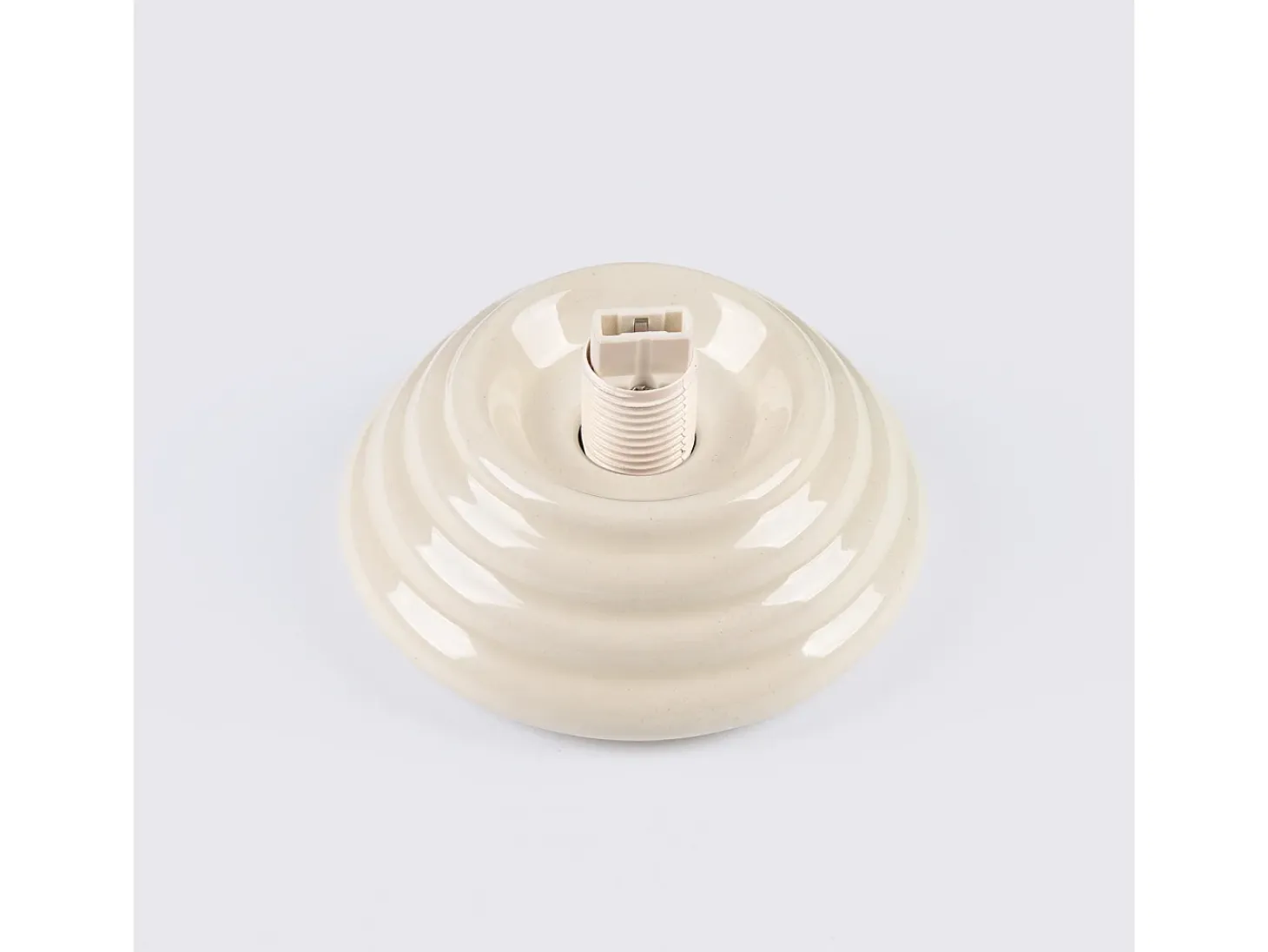 Lámpara de techo Zori minimalista de cerámica/vidrio vidriado - 1 fuentes luminosas - L.12 x A.12 cm - beige