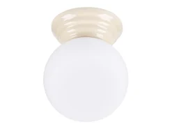 Lámpara de techo Zori minimalista de cerámica/vidrio vidriado - 1 fuentes luminosas - L.12 x A.12 cm - beige