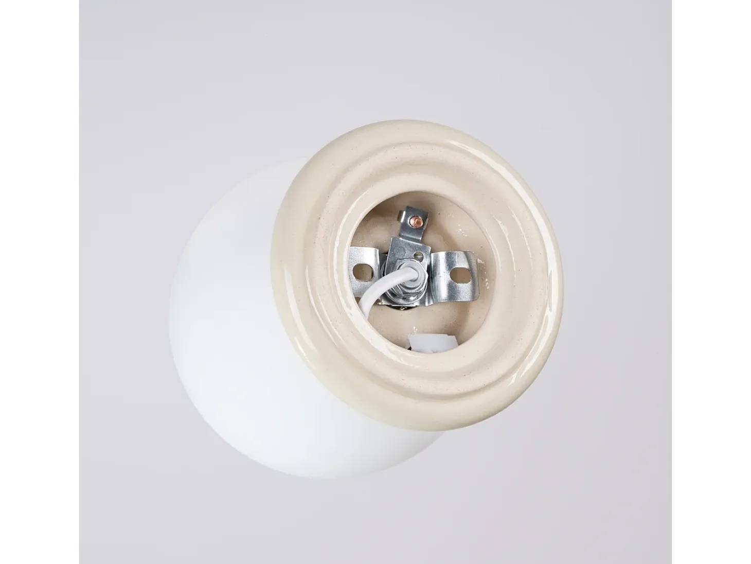 Lámpara de techo Zori minimalista de cerámica/vidrio vidriado - 1 fuentes luminosas - L.12 x A.12 cm - beige