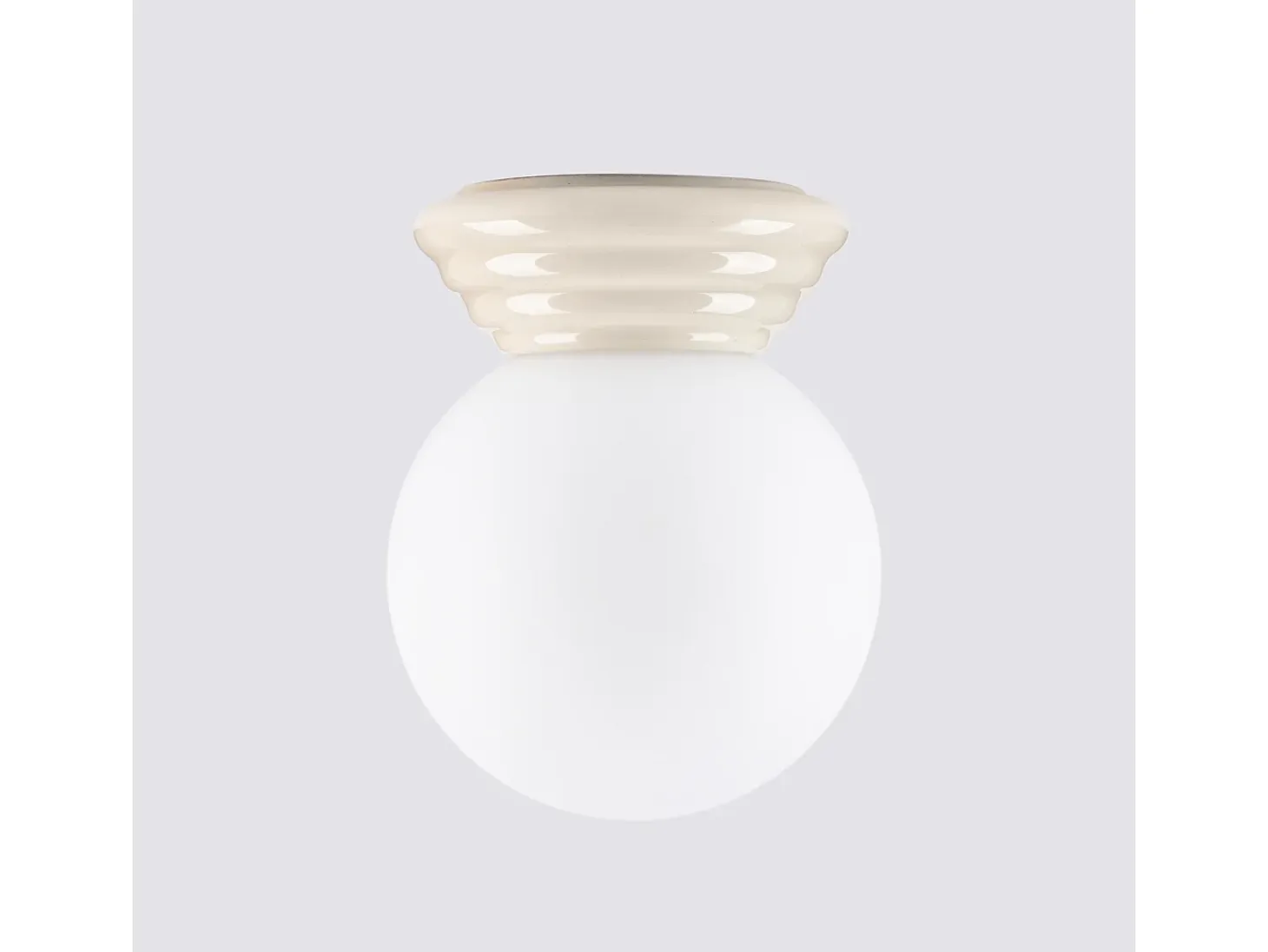 Lámpara de techo Zori minimalista de cerámica/vidrio vidriado - 1 fuentes luminosas - L.12 x A.12 cm - beige
