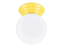Lámpara de techo Zori minimalista de cerámica/vidrio vidriado - 1 fuentes luminosas - L.12 x A.12 cm - amarillo