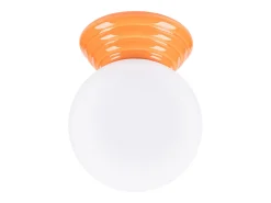 Lámpara de techo Zori minimalista de cerámica/vidrio vidriado - 1 fuentes luminosas - L.12 x A.12 cm - naranja