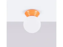 Lámpara de techo Zori minimalista de cerámica/vidrio vidriado - 1 fuentes luminosas - L.12 x A.12 cm - naranja