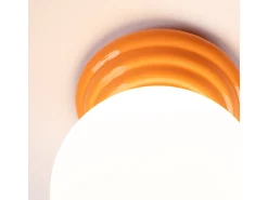 Lámpara de techo Zori minimalista de cerámica/vidrio vidriado - 1 fuentes luminosas - L.12 x A.12 cm - naranja
