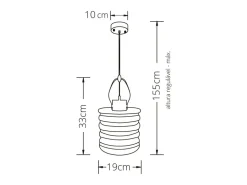 Lámpara de techo Zulaia Lumit 60W altura regulable bronce Ø20 cm