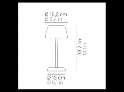Lámpara inteligente Trilli Wi-Fi Azafrán - LED recargable, táctil, aplicación Wi-Fi, cerámica decorada en blanco y negro