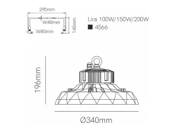 Lámpara LED industrial UFO LENS SWITCH 120W/160W/200W 100-260V
