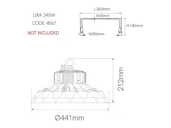 Lámpara LED industrial UFO LENS DALI 100W 100-260V