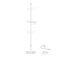 Lámpara LED suspendida Zafferano SUPER O Blanca recargable y regulable - 2 módulos de luz