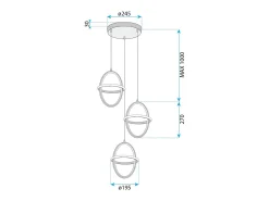 Lámpara Led Toolight G064-3Cpr Gold
